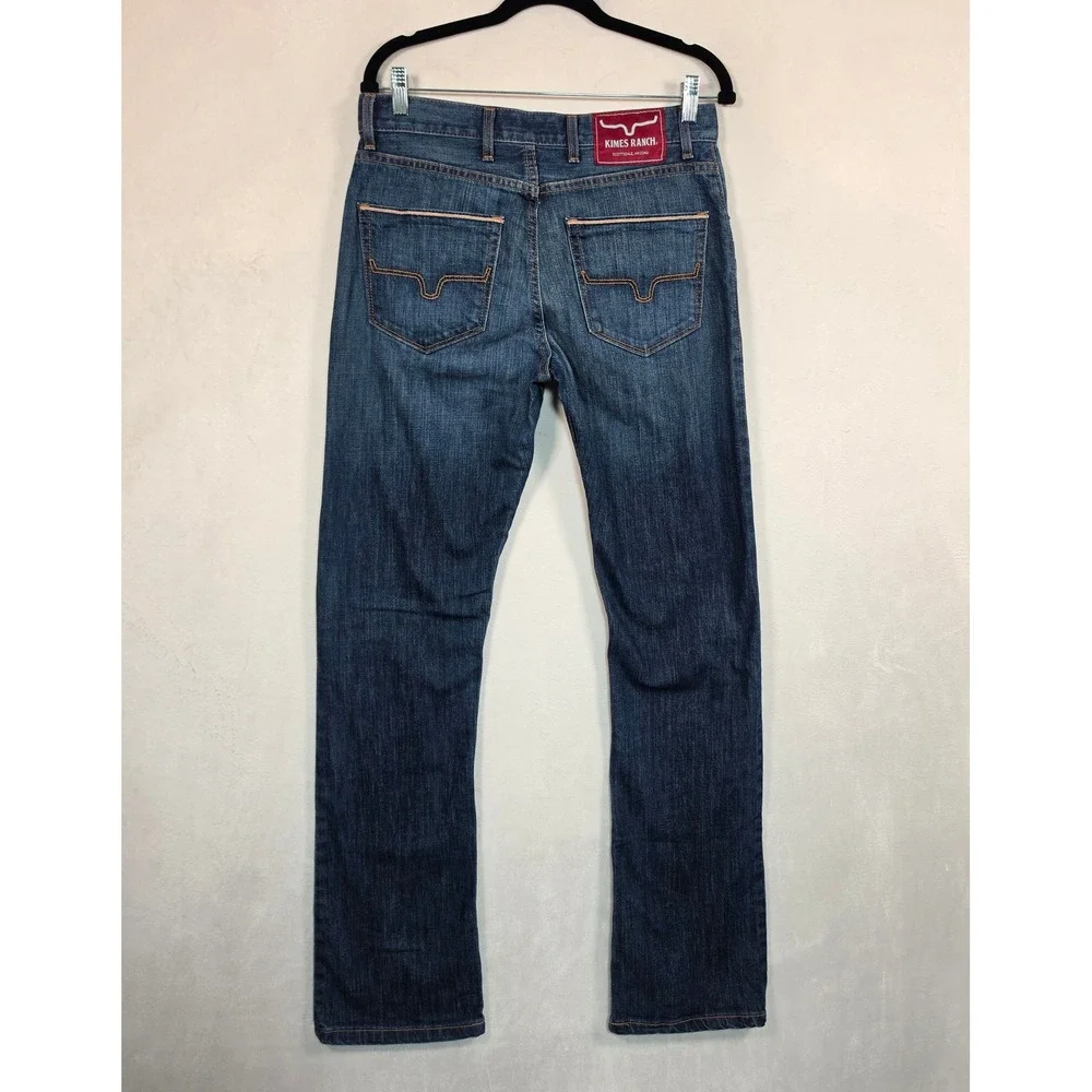 Kimes Ranch Roger Jeans Men's 31x32 Blue Slim Straight Western Denim USA